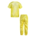 thumbnail image 2 of XUNZOO Boys Girls Hip Hop Outfit Streetwear Kids Modern Dance Tops Shirts and Dance Pants Jazz Gold 100, 2 of 5