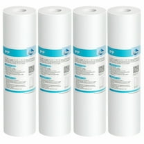Membrane Solutions 50 Micron Sediment Water Filter Replacement PP Polypropylene Cartridge 10"x 2.5" for Whole House RO Water Filtration, 4 Pack