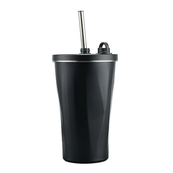 LACKUST 20 oz Vacuum-Insulated Stainless Steel Tumble,Stainless Steel Straw Cup Portable Diamond Coffee Cup Vacuum Large Capacity Water Cup Car Cup,Stainless Steel,Black