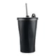 thumbnail image 2 of Vaso de acero inoxidable con pajita y tapa abatible | Vaso aislado al vacío de 600 ml para bebidas frías y calientes | Botella de agua portátil para coche, oficina, escuela y viajes, 2 of 2
