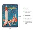 thumbnail image 2 of Los Angeles California - Disneyland Moonliner Rocketship - Vintage Travel Poster by David Klein c.1955 - 8 x 12 inch Vintage Wood Art Sign, 2 of 4