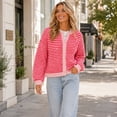 thumbnail image 4 of Stralyhd Womens Cardigan Sweaters Button Up Long Sleeve Casual Cardigans Knit Soft Crew Neck Sweater Cozy Loose Fit 2026 Spring Fall Outfits Red M, 4 of 6