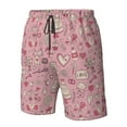thumbnail image 6 of Uemuo Cute Love Pattern Men's Swim Trunks Hawaiian Beach Bathing Suit Swimsuits Beach Quick-Dry Shorts with Pockets-Medium, 6 of 9
