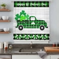 thumbnail image 5 of St. Patrick's Day Sheer Curtains 108" Extra Long, Spring Green Grass Truck Plaid Gray Wood Light Filering Curtains, Privacy Drapes Simi Floor to Veiling Curtain for Living Room Window Treatment, 5 of 9