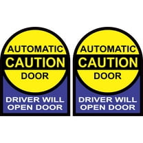 StickerTalk Driver Will Open Automatic Door Vinyl Stickers, 1 sheet of 2 stickers, 2.5 inches x 3.2 inches each