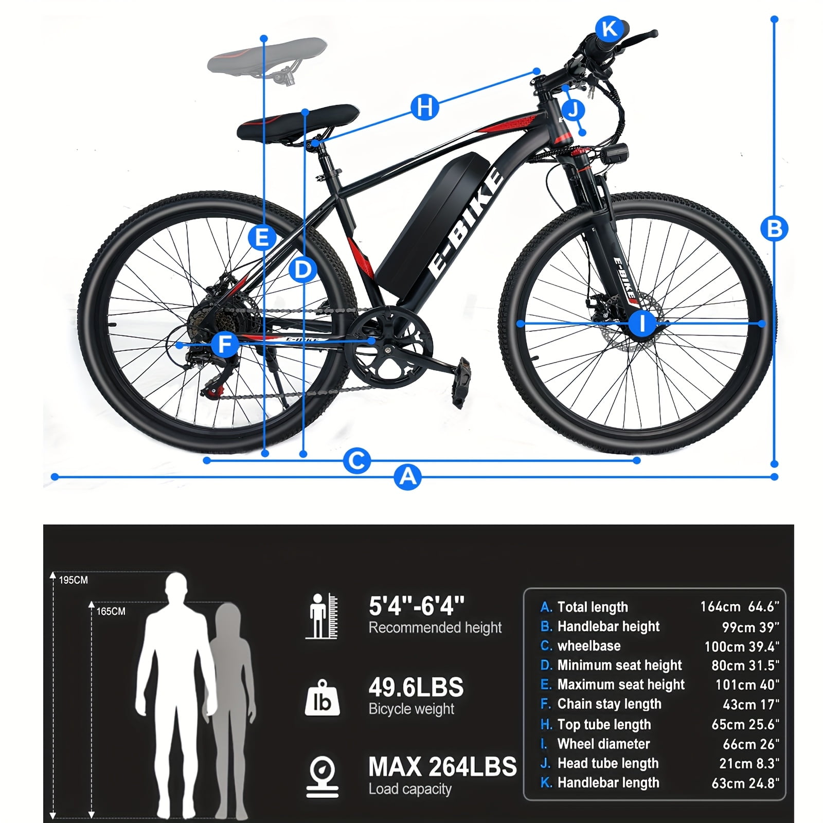 BroPath Electric Bike for Adults,26" Electric Bike,40+ Miles,7-Speed,25Mph Power by 750W(Peak) Motor Mountain Ebike,Full Shock Absorber,Electric Bicycles for Commuting,E-Bike,UL 2849