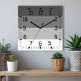 thumbnail image 6 of Black Grey Striped Wooden Wall Clock Silent Non Ticking, Farmhouse Modern Square Wall Clocks Battery Operated, Decor Clock for Home Office, Living Room, Kitchen, 12 Inch, 6 of 9