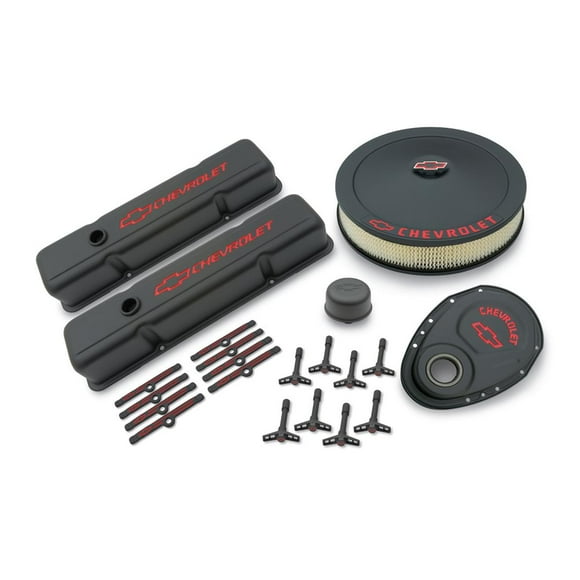 Proform Parts Engine Dress Up Kit 141-758 For Use With Small Block Chevy; Black Crinkle; Steel