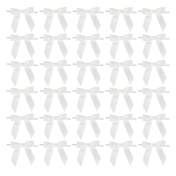 OIUR 30 Pcs Mini Ribbon Bows Small Satin Bowknots for Sewing Bakery Wrapping Scrapbook Card Making Christmas Wedding Birthday Party Decoration