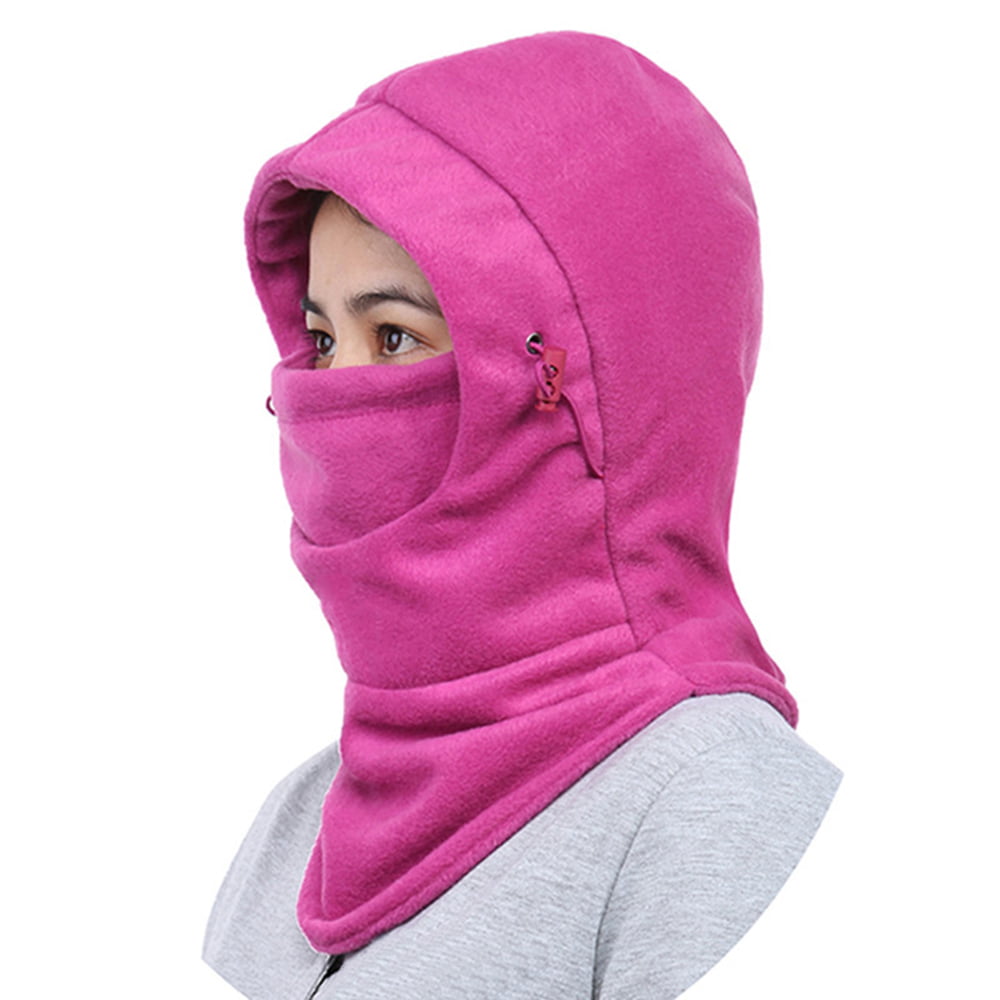Pink fluffy hood/Winter women hat/Balaclava/Fuchsia balaclava