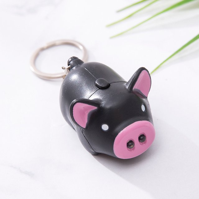 Llavero de cerdo para hombre y mujer, collar de cerdo personalizado, sonido luminoso, joyería para interior de coche, colgante para funda de teléfono