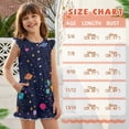 thumbnail image 6 of ZIATUBLES Space Planets Star Print Girls Summer Casual Playsuit Flutter Sleeves Short Jumpsuit Button Round Neck Kids Romper Elastic Waist Relaxed Fit Comfort Outfit with Pockets for 5-6 Y, 6 of 6