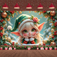 thumbnail image 5 of Colorful Design Christmas Banner Decorative Elf Holiday Theme for Christmas Party Holiday Celebration Indoor Decoration, 5 of 9
