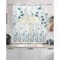 thumbnail image 2 of Turquoise Floral Butterfly Kitchen Curtains Sets 36 Inch Length with Valance, Spring Rustic Botanical Flowers Swag Valances and Tiers Curtain Set Drapes Swag Curtains for Living Room, Bathroom, 2 of 6