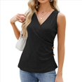 thumbnail image 2 of Camisetas Sin Mangas de Verano para Mujer, Informales, con Bordado de Ojales, Cómodas, con Diseño de Botones, Corte Entallado, Básicas. Negro L, 2 of 10