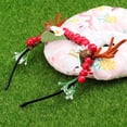 thumbnail image 3 of La novedad de la venda de la venda de los ciervos artificiales de la Navidad con las flores florecen la venda del pelo de Berry Headwear para la muchacha de las mujeres la fiesta de carnaval (FD119), 3 of 7