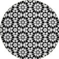 thumbnail image 5 of HomeRoots 583764 8 ft. Round Floral Medallion Washable Indoor & Outdoor Area Rug, Black, Gray & Silver, 5 of 5