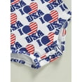 thumbnail image 6 of Wassery 4th of July Baby Girls Boys Romper Independence Day Outfits Star Striped Print Sleeveless Round Neck Bodysuits Summer Infant Tops 0-18M, 6 of 9