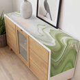 thumbnail image 4 of Green Abstract Table Runner - 108 Inch Long, Kitchen Dining Table Runner Dresser Scarves, Waves Gradient Water Ripple Striped Farmhouse Decor for Coffee Tables Wedding Party Banquet, 4 of 8