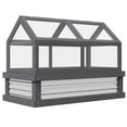 thumbnail image 2 of Outsunny Raised Garden Bed with Polycarbonate Greenhouse, Gray, 2 of 9