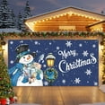 thumbnail image 2 of Fsddascl 7 x 8 Ft Christmas Garage Door Cover, Navy Blue Snowman Christmas Large Garage Door Banner, Xmas Gifts Wreath Snowflake Hanging Garage Mural Background for Indoor Outdoor Xmas Party Supplies, 2 of 9
