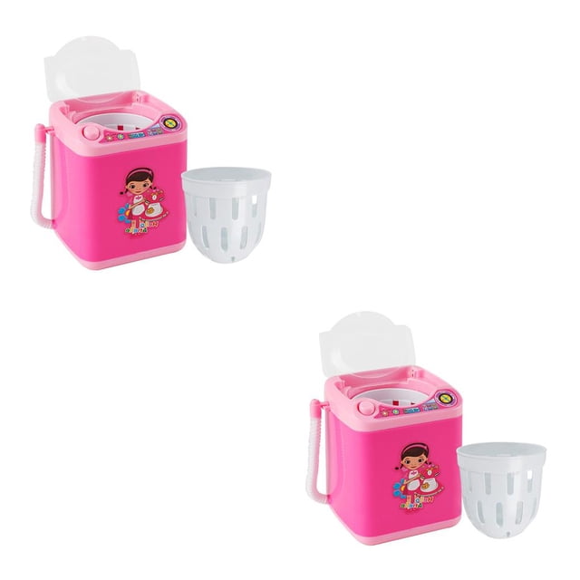 Bewildely Mini limpiador eléctrico de brochas de maquillaje, lavadora, juguete para casa de muñecas, cepillo cosmético, lavadora de hojaldre, juguetes Type2 NO2 Bewildely CBP097280