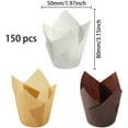 thumbnail image 4 of Moldes para muffins, 150 piezas Tazas para hornear de tulipán Tazas para hornear cupcakes de tulipán Soporte para moldes para hornear muffins Envoltorio para magdalenas Tazas para hornear muffins, 4 of 8