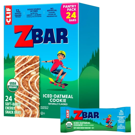 Zbar - Iced Oatmeal BCF26 Cookie - Soft-Baked Energy Snack Bars - Non-GMO - 12g Whole Grains - USDA Organic Granola Bars (24 Pack)