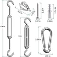 thumbnail image 3 of Sun Shade Sail Hardware Kit 6 Inch - 84pcs Set Stainless Steel Sun Sail Hardware Kit Mounting Accessories with 48 Ft (12 Ft x 4) Vinyl Coated Stainless Steel Wire Cable Ropes for Deck Railing, 3 of 5