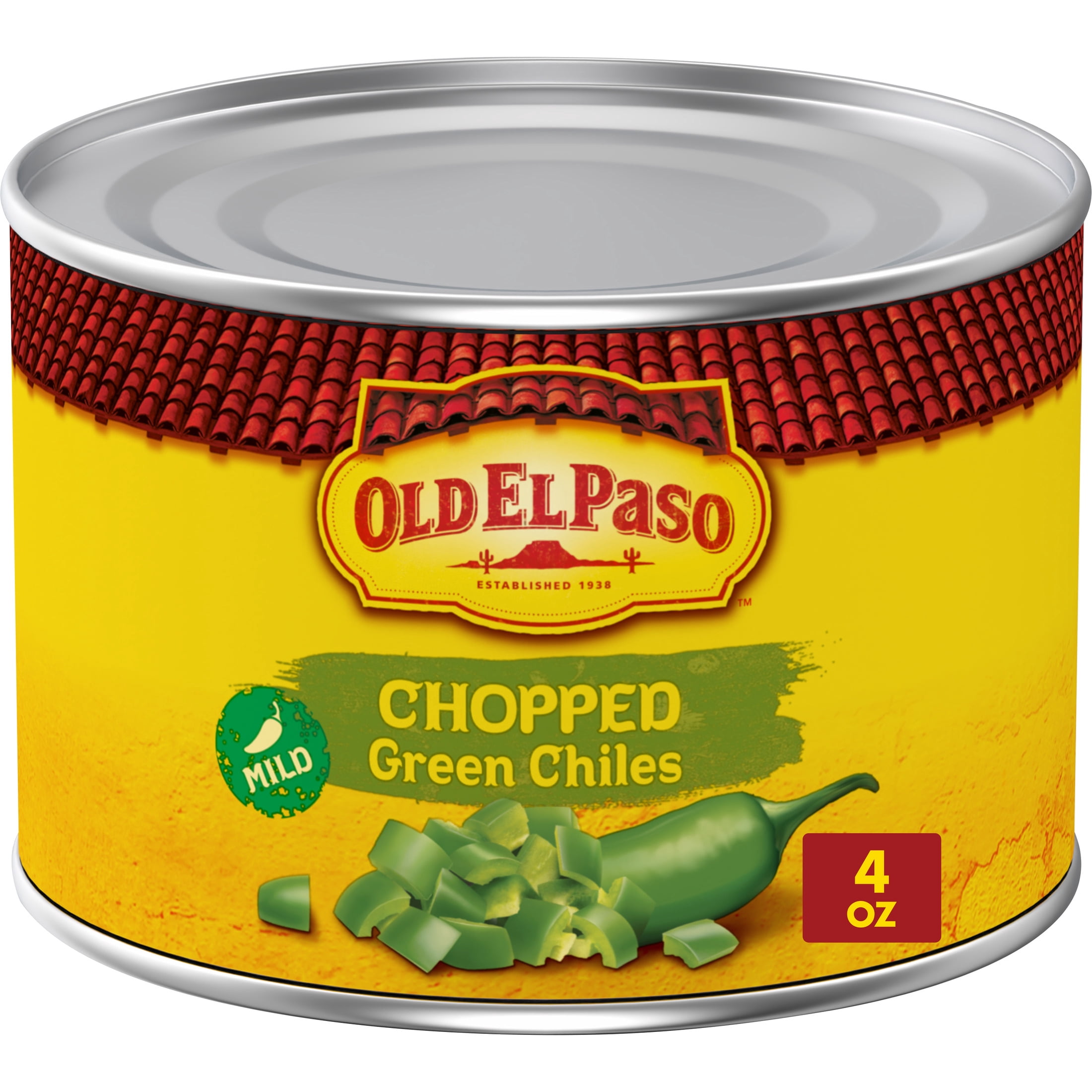 (3 pack) Old El Paso Mild Chopped Green Chiles, Meal Prep, 4 oz