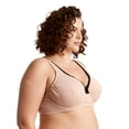 thumbnail image 3 of Curve Muse Women’s Unlined Plus Size Comfort Cotton Underwire Bra-Tan/Black,Nude-42C, 3 of 6