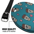thumbnail image 4 of Coffee Lover Pattern Cute Travel Cups Round Leather Luggage Card Suitcase Carry-On ID Tag, 4 of 6
