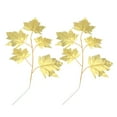 thumbnail image 2 of 15pcs Golden Maple Leaves Branch Simulate Ornament Wedding Fake Leaves Lifelike Artificial Maple Leaves Party Layout Decorations Craft Material (5pcs Leaves in 1 Branch), 2 of 8