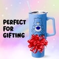 thumbnail image 4 of Silver Buffalo Care Bears Grumpy Bear Like I Care - Vaso de acero inoxidable con mango y pajita, se adapta a portavasos estándar, 40 onzas, 4 of 9