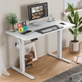 thumbnail image 3 of Electric Adjustable Height Standing Desk With 2 Rear End Wiring Holes Hook 40x24in Memory Computer Workstation Desk For Office, 3 of 7
