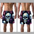 thumbnail image 3 of luoweisi Men's Beach Shorts Quick Dry Swim Trunks with Mesh Lining Skull M, 3 of 5