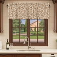 thumbnail image 6 of Brown Floral Curtain Valances for Windows, Kitchen Valance Window Treatments Panel 2 Pack, Vintage Rustic Flowers Botanical Spring Rod Pocket Short Curtains for Bathroom Bedroom 54 x 18 Inch, 6 of 8