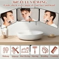 thumbnail image 5 of Yalumo 3 Way Mirror for Hair Cutting, 360°View Trifold Self Haircut Mirror with Adjustable Height Hooks, Portable Travel Three Way Grooming Mirror for Men & Women, 5 of 8