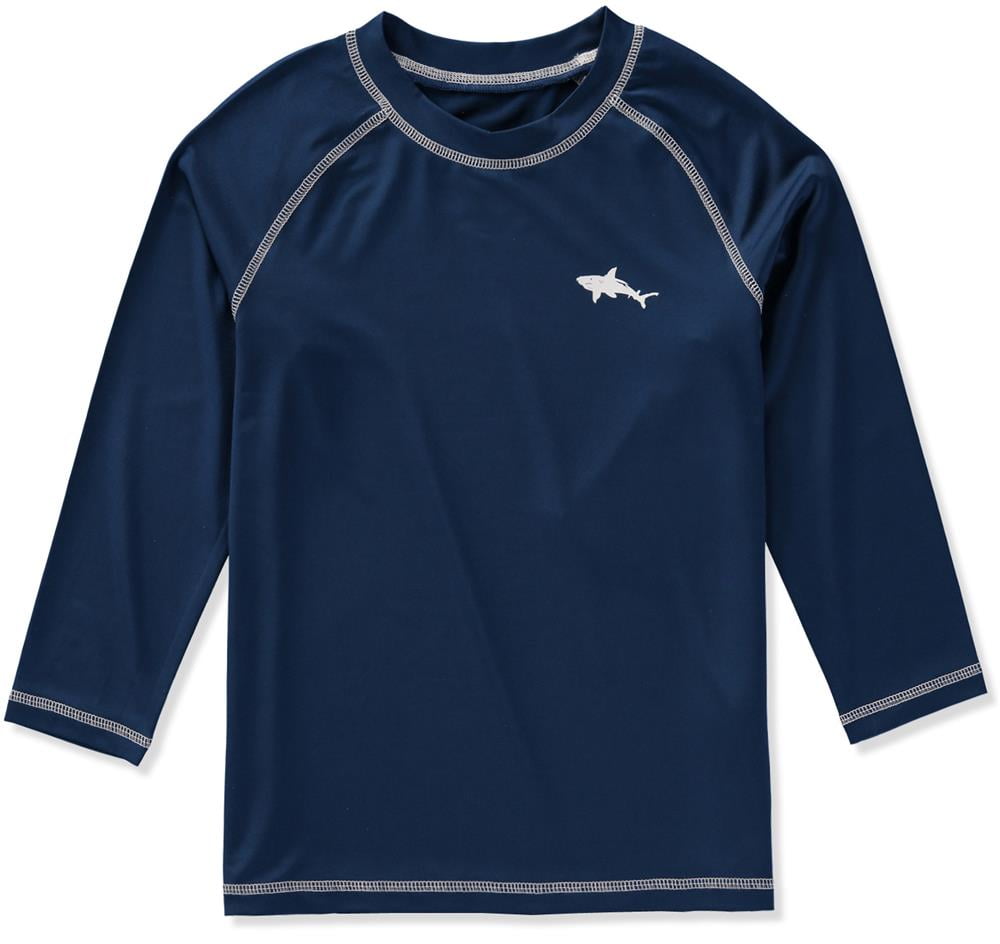 Kids Great White Shark Swim Shirt | Shark Youth Long Sleeve Sun Shirt Small / Safety Yellow