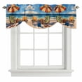 thumbnail image 2 of Summer Vacation Tie Up Valances Curtain, Adjustable Kitchen Ocean Beach Valances for Windows Decor, Rod Pocket Short Curtains Set for Bedroom/Bathroom, 42"x18", 2 of 9