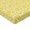 thumbnail image 2 of Ambesonne Japanese Fitted Sheet, Vintage Bohem Geometric, Queen Size, Yellow and Cream, 2 of 3
