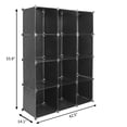 thumbnail image 2 of Topcobe Cube Storage Organizer, Book Shelf 12 Cube Storage Unit for Clothes, Plastic Cube Storage Shelves for Bedroom Living Room Office, Black, 2 of 5