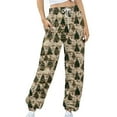 thumbnail image 4 of LEBONYARD Pants for Women Plus Size with Pockets,Women's Casual Trousers Printing Drawstring Pants Waist Long Pants Sweatpants with Pocket Multicolor M, 4 of 7