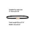 thumbnail image 4 of INSPIRE CHIC Retro Skinny Belts for Women Interlock Buckle Thin Waist Belt for Dress Pants 0.55 inches Width Black, 4 of 5