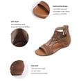 thumbnail image 6 of Womens Wedge 2026 Sandals Cute Wedge Heels Spring Open Toe Trendy Casual Walking Shoes Comfortable Cut out Summer Cover Dressy Ankle Boots Brown Size 8.5, 6 of 6