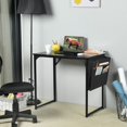 thumbnail image 2 of Homy Casa Computer Desk 32 inch Study Writing Table with A Storage Bag Space Saving for Home Office, Modern Simple Style PC Desk, Black Metal Frame, Black Table Top, 2 of 9