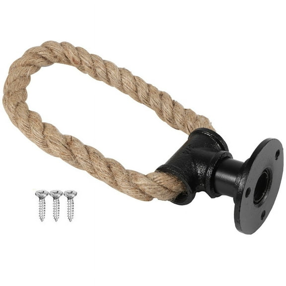 Vintage Towel Rack Ring Industrial Style Wall Mount Towel Holder Iron Pipe Rope Bathroom Toilet Home Hotels Decoration