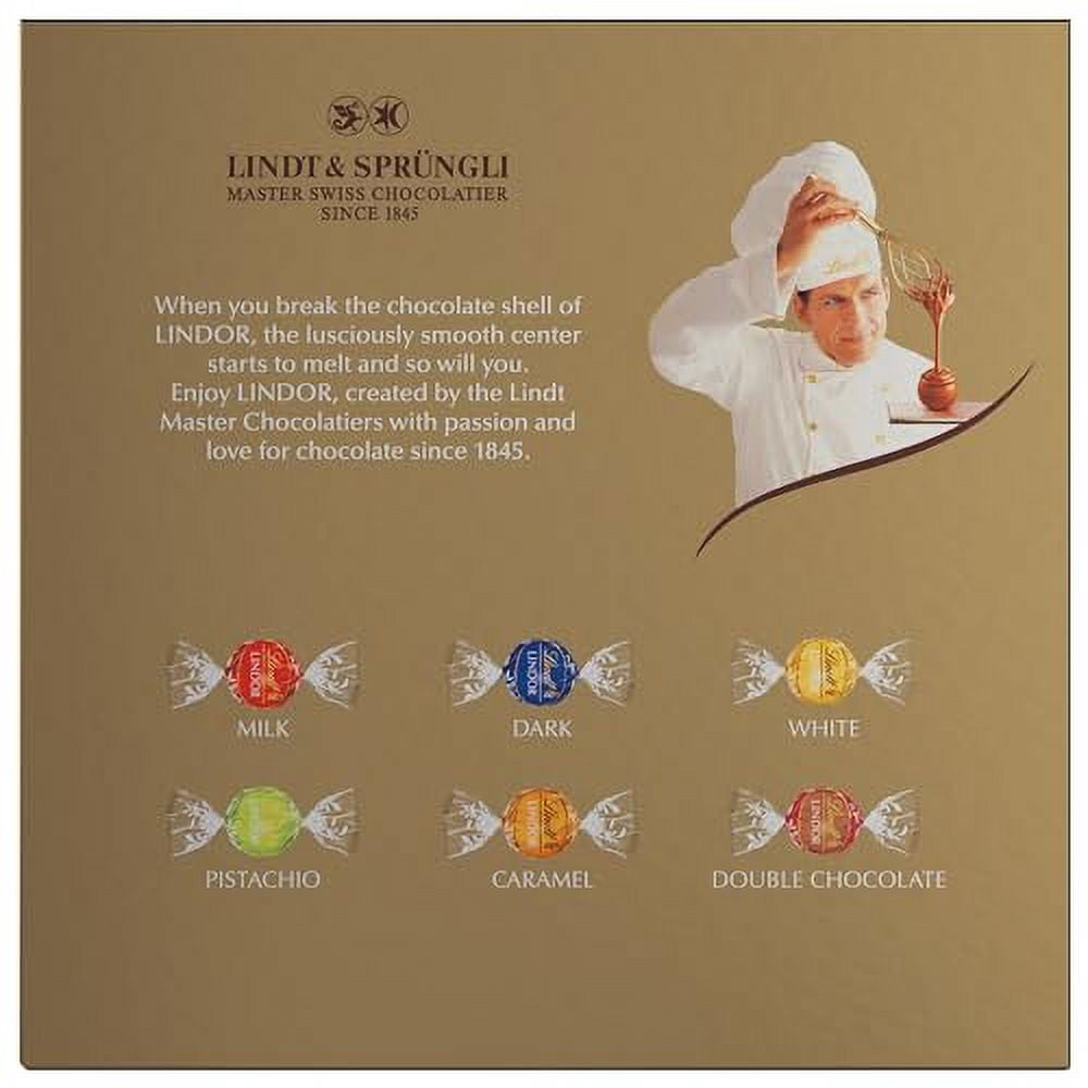 Lindt LINDOR Assorted Chocolate Truffles 90 Count Gift Box, Chocolate Candy with Smooth, Melting Truffle Center, 38.4 oz. Box