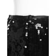 thumbnail image 5 of iixpin Womens Sequin Skirt Side Zipper Fully Lined Short Skirt Glittery Bodycon Miniskirt Black M, 5 of 6