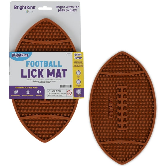 Brightkins Football Lick Mat , Interactive Enrichment  Dog Toys, Puppy Essentials